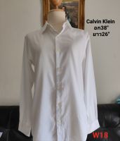 เสื้อเชิ้ตใส่ทำงานใส่ลำลองมือสอง Calvin Klein รอบอก38"เนื้อผ้าcotton ผสม สวยสภาพดี ไม่มีตำหนิ