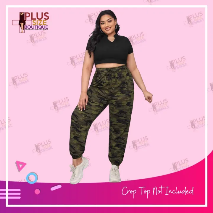 plus size camo jogger pants