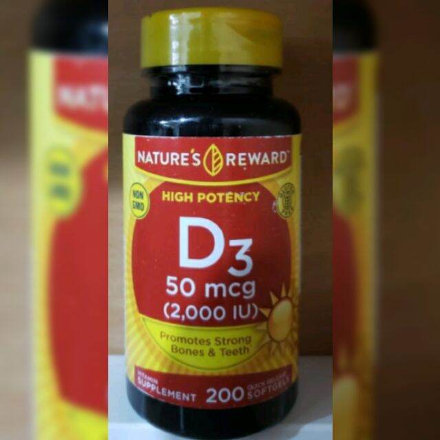 Vitamin D3 2000iu (50 mcg) 200 softgels EXPIRY June 2023 Nature's