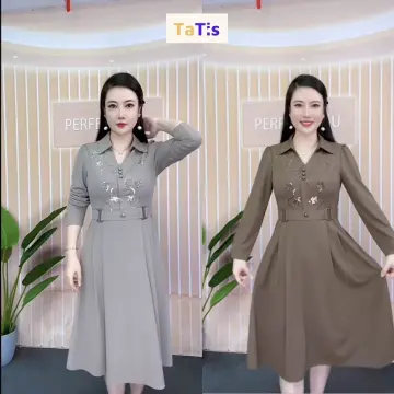 Lịch sử giá Linh trà - đầm trung niên dáng dài cao cấp vải voan chiffon tay  ngắn cho mẹ u40 u50 cập nhật 3/2024 - Mua Thông Minh