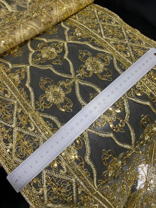 ผ้าสไบ-ราคาต่อเมตร-สไบชุดไทย-สไบดิ้นทอง-สไบลายไทย-หน้ากว้าง34ซม