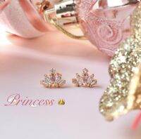 Earrings รุ่น Princess? เงินแท้ 925 ชุบทอง 18K งานคุณภาพ พลอยเนี๊ยบ นำ้หนักเบา