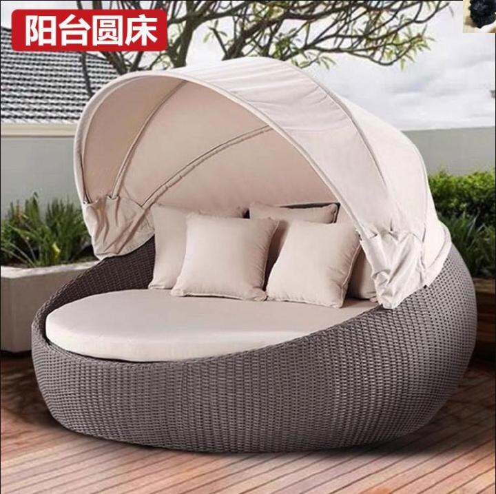 Rattan Sofa Balcony round Bed Resort Bird Cage Bird's Nest Courtyard Outdoor Lying Bed Homestay
