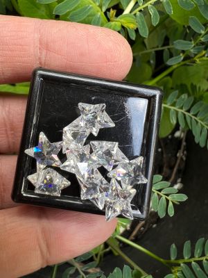CZ DIAMOND  เพชรรัสเซีย รูปร่างดาว AAA WHITE American diamond stone พลอย  สีขาว 5X5 มม (10 เม็ด) CUBIC ZIRCONIA CZ STAR SHAPE 5X5 MM (10 PCS)