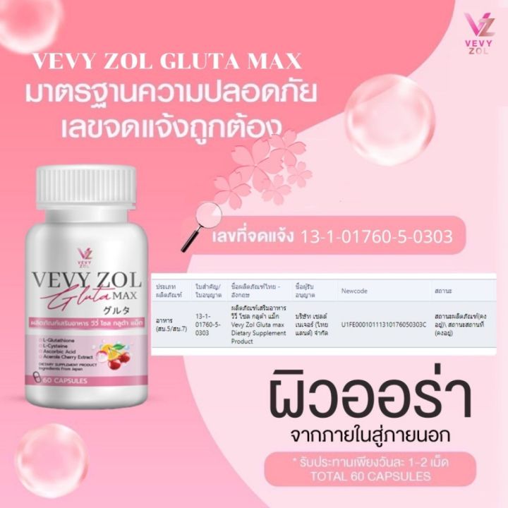 วีวี่กลูต้า-กลูต้าวีวี่-วีวี่โซลกลูต้าแม็ก-vevy-zol-gluta-max-กลูต้าผิวขาว-กลูต้าดารา-วีวี่โซล-กลูต้าแม็ก