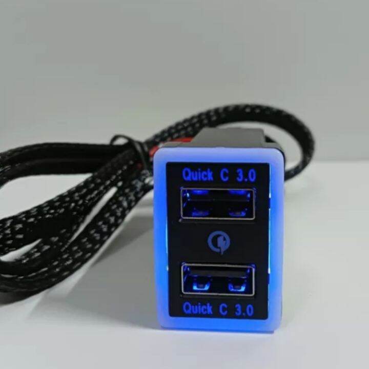 usb-qc3-0-3-0-quick-charge-for-toyota-car-ชาร์จมือถือภายในรถ-โตโยต้า-ไฟสถานะเปลี่ยนสีได้