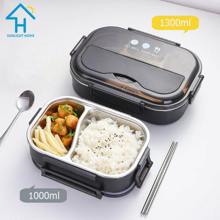 SUNLIGHT HOME Portable Lunch Box 304 Stainless Steel Picnic Bento Food ...