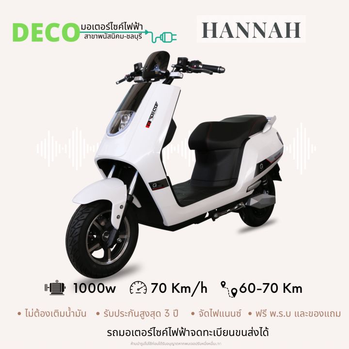 มอเตอร์ไซค์ไฟฟ้าจดทะเบียนได้-deco-hannah-ฟรีทะเบีนน-ฟรี-พรบ