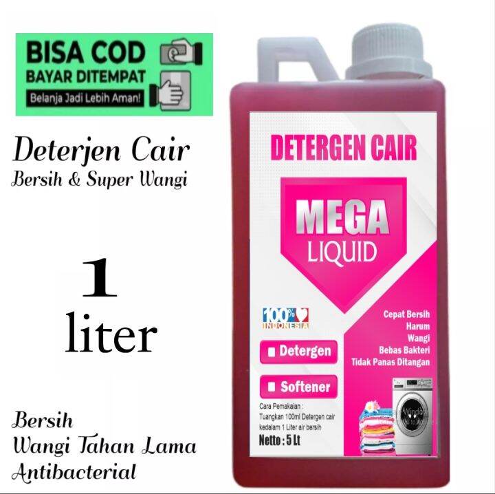 1 liter detergen cair pink aroma parfum wangi tahan lama | Lazada Indonesia