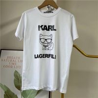 karl Lagerfeld  logo shirt เสื้อยืดผู้หญิง เสื้อยืดคอกลม เสื้อยืดสีขาว เสื้อยืดสีดำ เสื้อผ้า พร้อมจัดส่ง