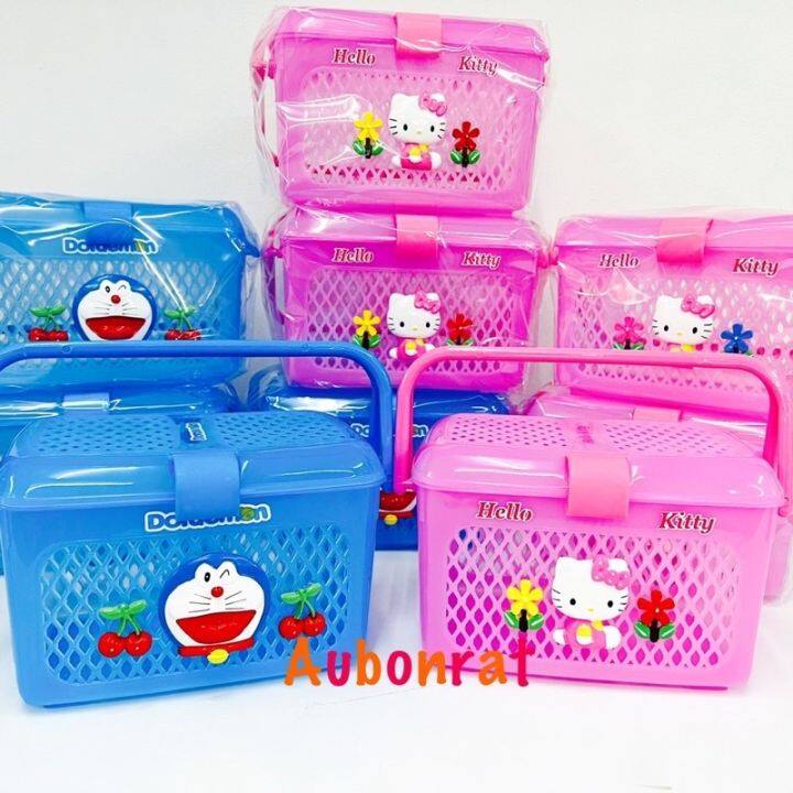 ตะกร้าหูหิ้วฝาเปิด-ปิด-hello-kitty-doraemon-139-บาท-ขนาดเล็ก