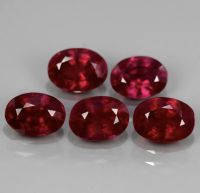 ทับทิมธรรมชาติ 7x5มม. คู่ 2 ชิ้น natural Ruby pair 7x5mm 2 pieces