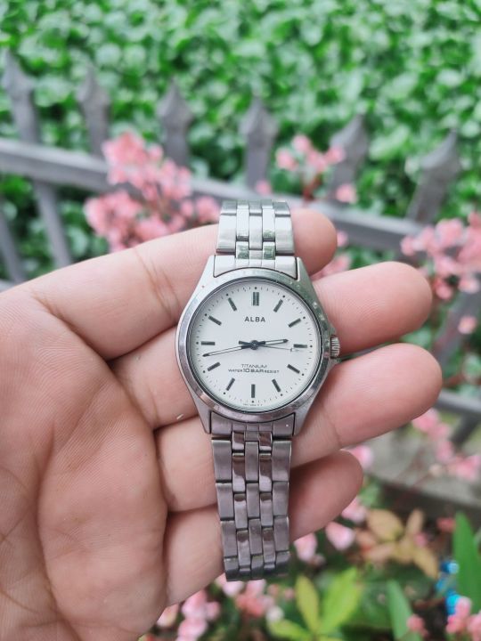 Đồng hồ nam Alba Seiko Japan, size 36mm, hình thức 99%, dây khóa thép không  rỉ 