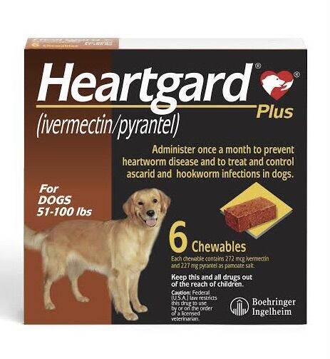 Heartgard Plus (Dogs 51-100 Lbs / 6 Chews) | Heartworm & Parasite ...