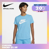 Nike Womens Swoosh Essential Icon Futura T-Shirt - Baltic Blue