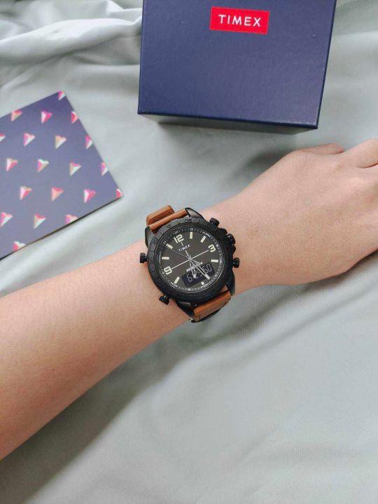 รับประกันของแท้-100-นาฬิกาข้อมือรุ่น-tm-s19-exp-metal-combo-blk-dia-รหัส-tw4b17400