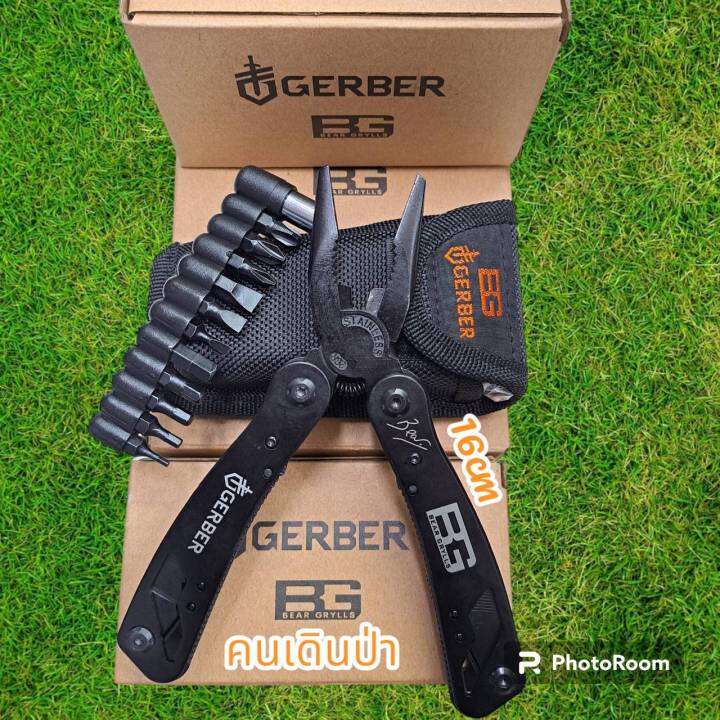 อุปกรณ์เดินป่า-คีม-gerber-bgดำ-พกพาแบบง่ายๆพร้อมส่ง-16cm