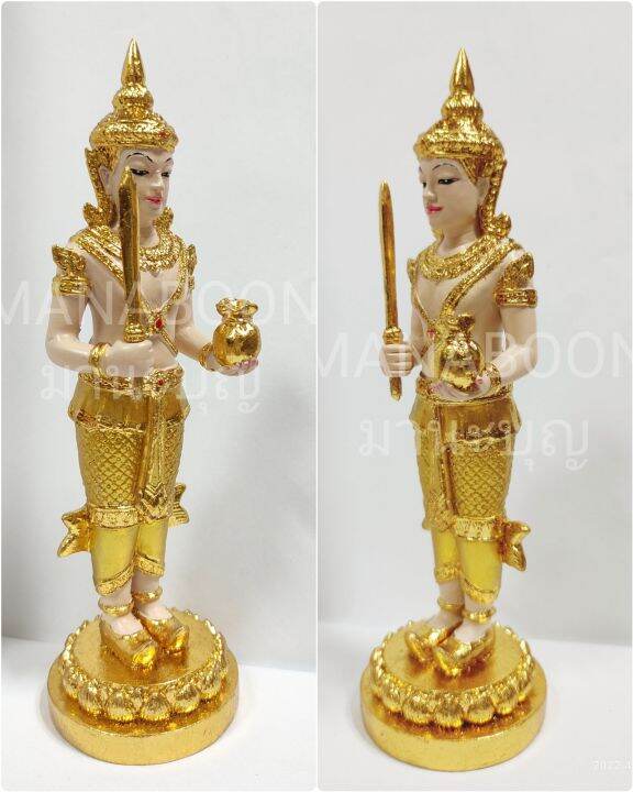 mnboon-พระชัยมงคล-เจว็ด-ศาลพระภูมิ-20cm-สีทอง