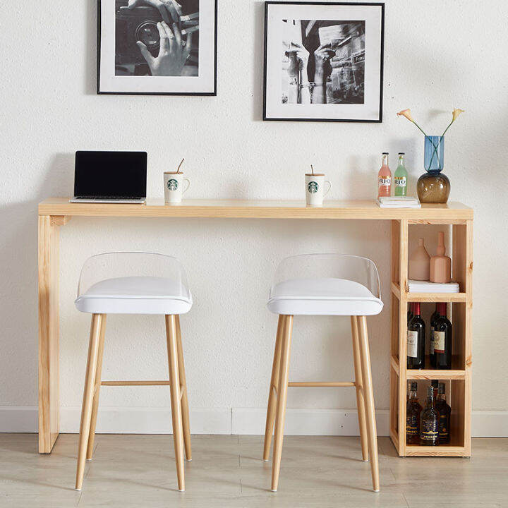 Solid Wood Bar Table Home Simple Modern Small Bar Table Wall Long High