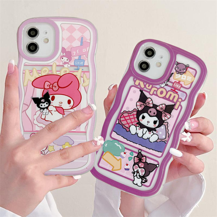 Cartoon Cute Kuromi Wavy Pattern Phone Case For Redmi A1 10C 10A 10 9 ...