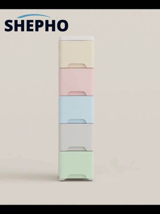 SHEPHO 【Manila Spot】18cm Wide Kitchen Gap Plastic Storage Drawer With Wheels Bathroom