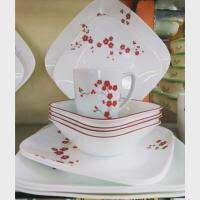 Corelle จานทรงเหลี่ยม Hanami Garden เซ็ต 16 ชิ้น