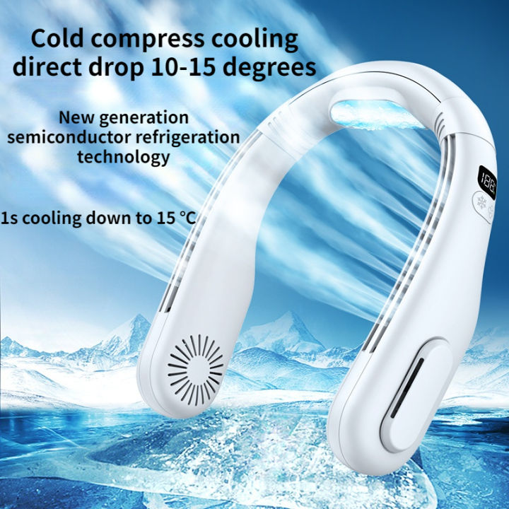 JINGKE Cooling Hanging Neck Fan 5200mah Rechargeable Digital Display ...