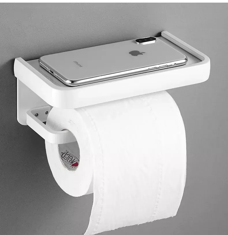 ELLEN Black Toilet Paper Holder Multifunction Bathroom Storage