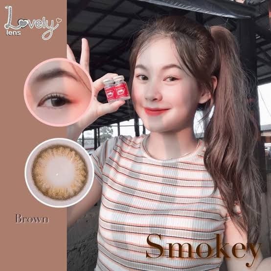 สายตาปกติ-คอนเเทคเลนส์-lovelylens-รุ่น-smokey-brown