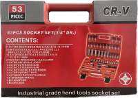 ชุดเครื่องมือ ประแจ ชุดบล็อก 53 ชิ้น ขนาด 1/4 Socket Set