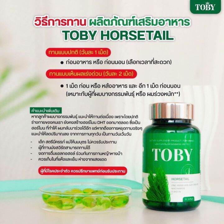 พร้อมส่ง-โทบี้หางม้า-toby-horsetail-โทบี้ฮอร์สเทล-โทบี้หญ้าหางม้า-ลดผมร่วง-ผมสี-ผมงอกใหม่-ลดรังแค-บำรุงรากผมให้แข็งแรง