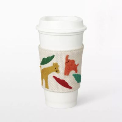 🦒Starbucks Woven Cup Carrier With applique ที่ครอบแก้ว