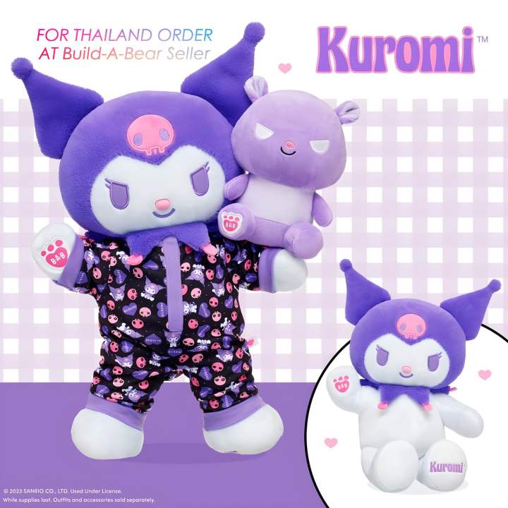 pre-order-ตุ๊กตาบิ้วอะแบร์-คุโรมิ-สีม่วง-sanrio-kuromi-build-a-bear-workshop-สินค้าลิขสิทธิ์แท้-นำเข้าusa