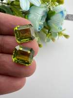 พลอยLAB Pakistan peridot Lab carats 2pieces sizes 10x12mm