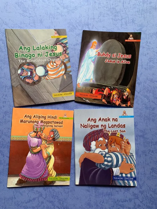 4pcs. Bible Stories in Colorful Pages Tagalog and English in one | Lazada PH