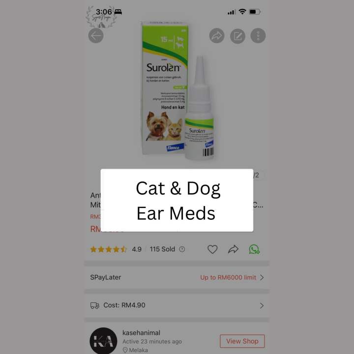 Surolan, Cat & Dog Ear Treatment. EXP 082023 Lazada