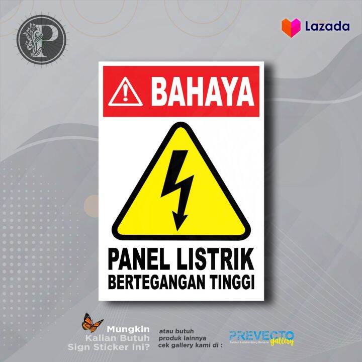 STICKER SAFETY SIGN K3 RAMBU BAHAYA PANEL LISTRIK TEGANGAN TINGGI