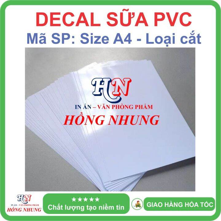 [In Laser] Xấp 50 Tờ Decal nhựa PVC trắng Sữa A4 - Giúp Bạn In Tem Nhãn ...