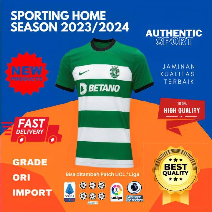 JERSEY BOLA SPORTING LISBON HOME 2023 2024 IMPORT GO HIGH QUALITY