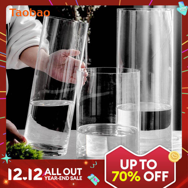 Lucky Bamboo Glass Vase Transparent Extra Large Flower Arrangement