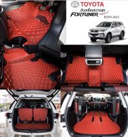 Car Floor Mats TH พรมปูพื้นรถยนต์เข้ารูป 100% [สำหรับรถ Toyota Fortuner 2015-2023 ] พรมปูพื้นรถยนต์หนังแท้ เกรดA (PVC) ECO SET ขนาดฟรีไซส์ พรมปูพื้นรถยนต์ 6D