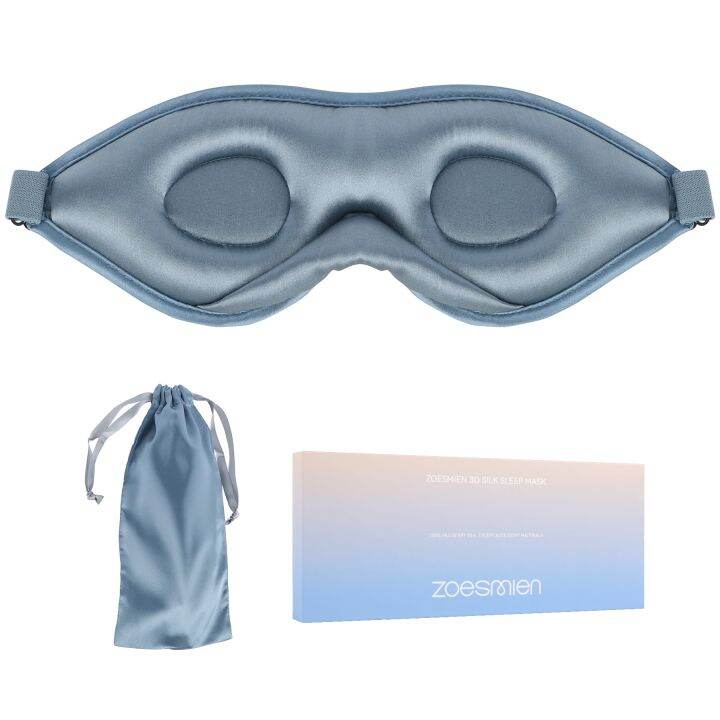 Sleep Mask Silk 100 Mulberry Silk Eye Mask, ZOESMIEN 3D Contoured