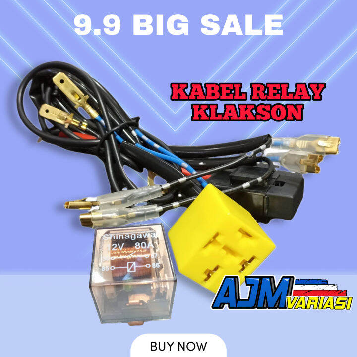 Kabel Set Dan Relay Klakson 12V 80A / Kabel Set Klakson Motor Lazada