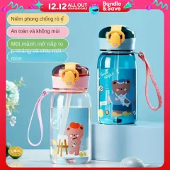 250ml/8.5oz Kids Drinking Feeding Straw Baby Cup with Lid&Straw and Anti  Drop 304 Stainless Steel Milk Cup Cartoon One Hand Grip