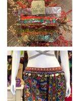 Bohemian Accessories เข็มขัดร้อยลูกปัดสีทอง