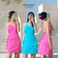 Kiss me dress เดรสเชือกมัดหลัง เเมทช์บิกินี่ มีสีฟ้า/ชมพู (พร้อมส่ง)