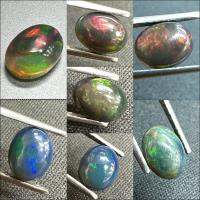 ขาย!! โอปอล์ดำ หินธรรมชาติ100% ไม่ไหม้ Black opal 100% natural gemstone, no treatment