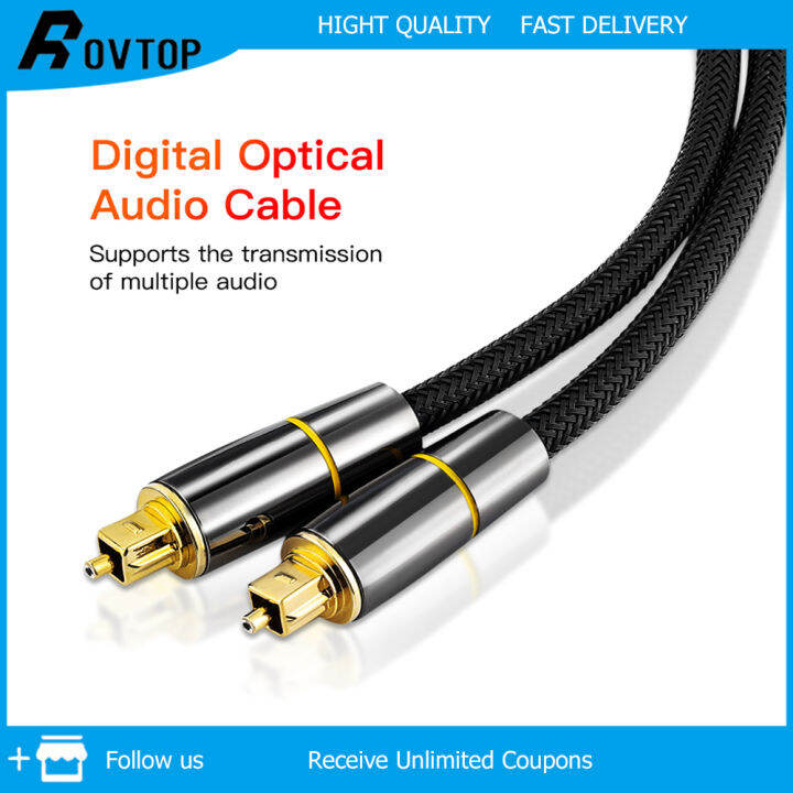 Rovtop 1M 1.5M 2M Digital SPDIF Cable Optical Fiber Audio Cable Output