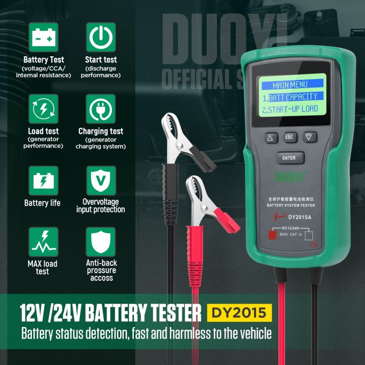 12V&24V Car Battery Tester Digital Auto Load AC Battery Tool Automotive ...