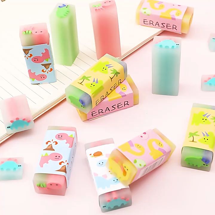 Eraser 2B/4B PVC Pencil erase cure Dinosaur eraser Wipe clean Drawing ...